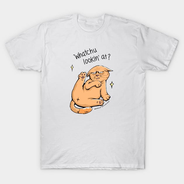 The Badmood Cat - Whatchu lookin’ at? T-Shirt by Nifty Studio